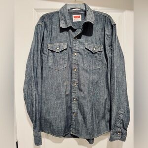 Wrangler Indigo Pearl Snap Denim Shirt